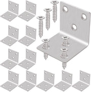 Hoekbeugel 40 x 40 x 2 mm - 12 Stuks Acciaio Inossidabile - 6 Fori Beugel - Per Arredamento DIY - Incluso 72 Viti - Resistentente al Colpo