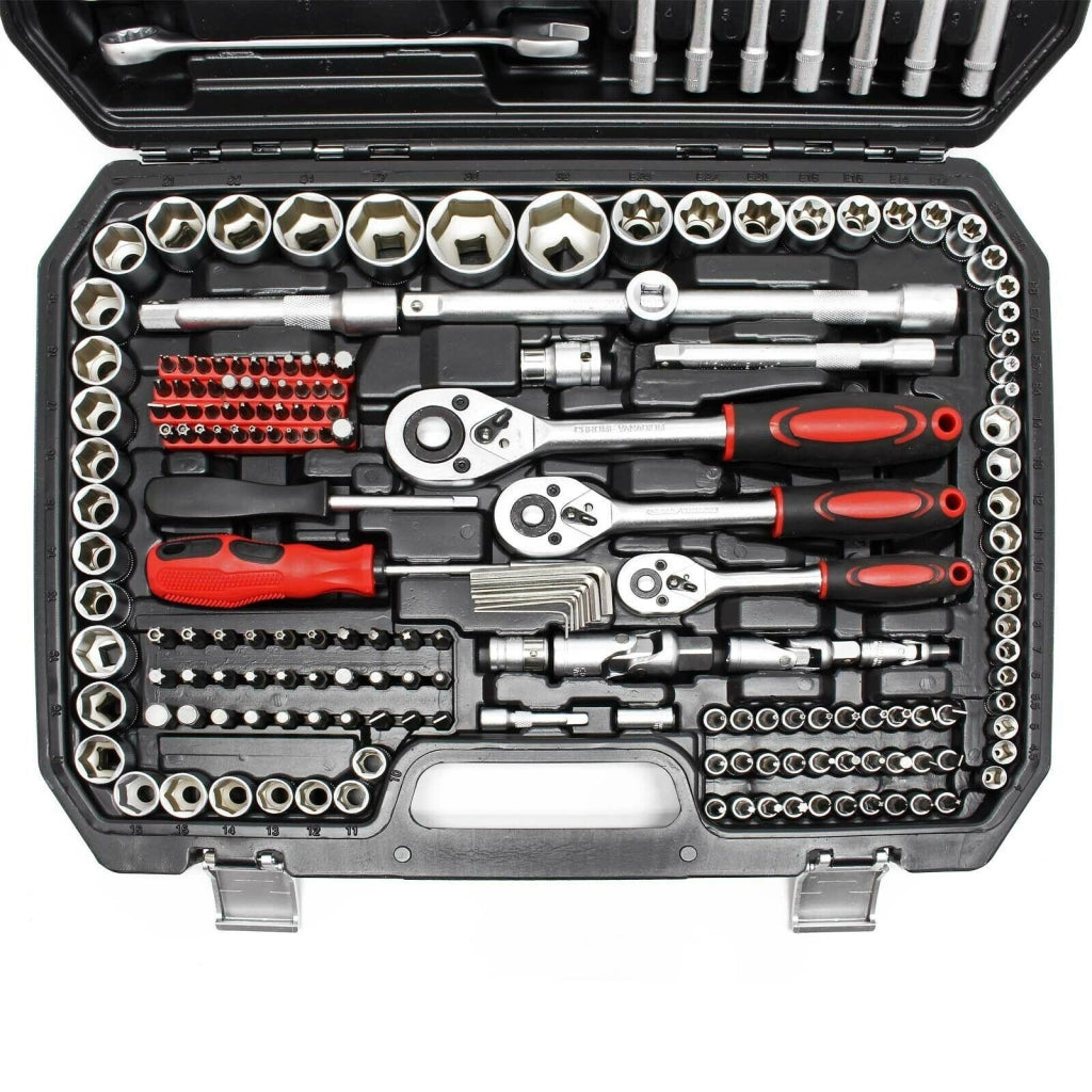 Set di chiavi a cricchetto da 215 pezzi kit di bussole e punte acciaio al carbonio 16_0002251