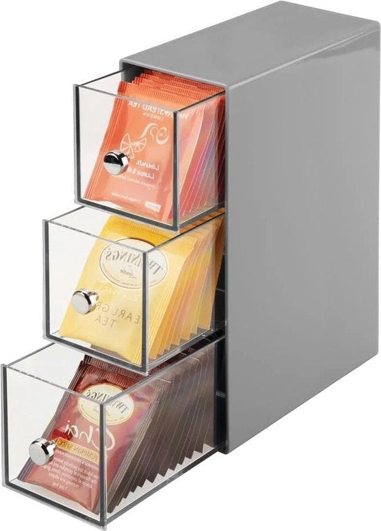 Cassa porta oggetti per la cucina in vetroresina grigio trasparente pratico robusto