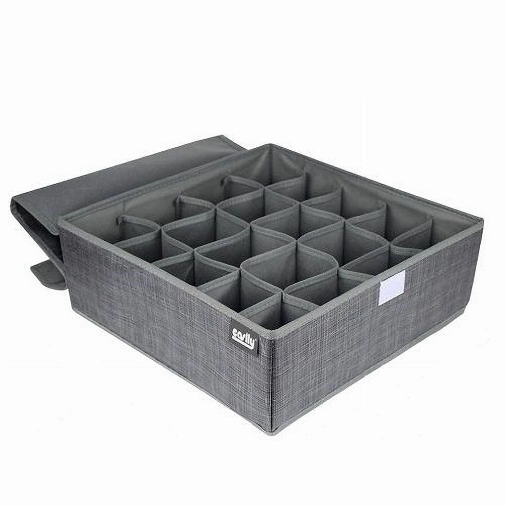 Trade Shop - Portaoggetti Tessuto Organizer Contenitore Biancheria 20 Posti 32x32x12 Cm 69720 -