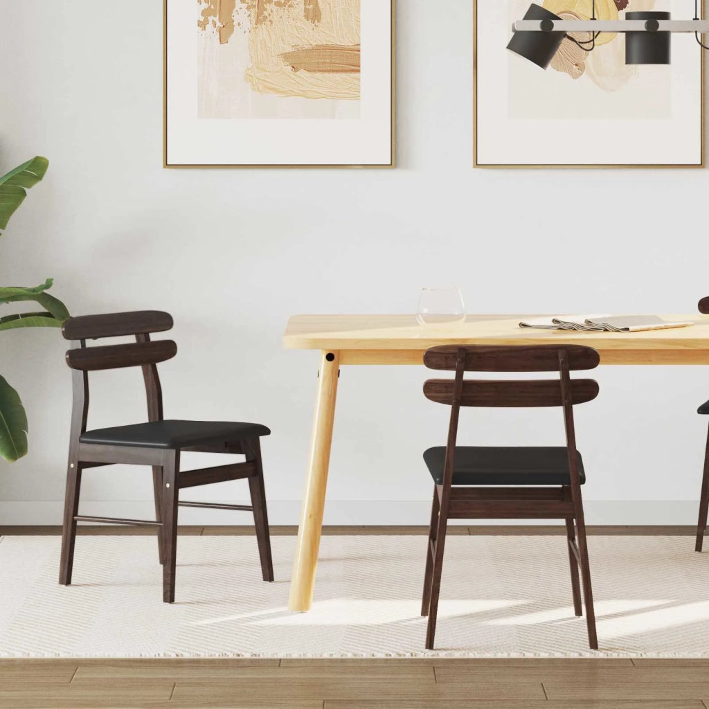 Sedia da pranzo 2 pcs Marrone chiaro e nero