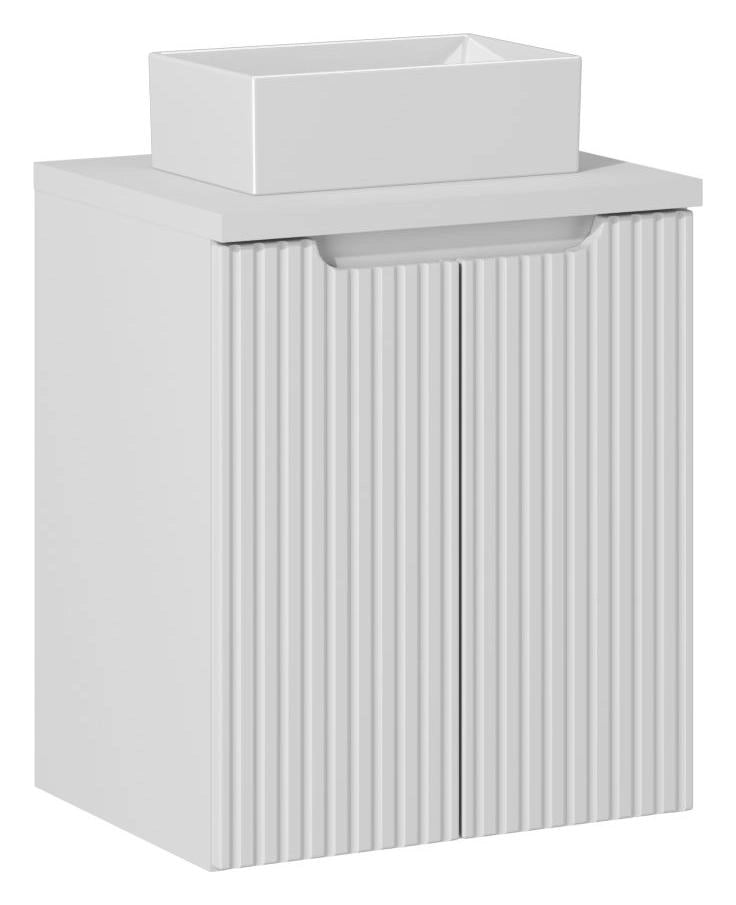 Set mobili bagno 50 cm con lavabo da appoggio Nova White 50 x 1401 x 1401 cm