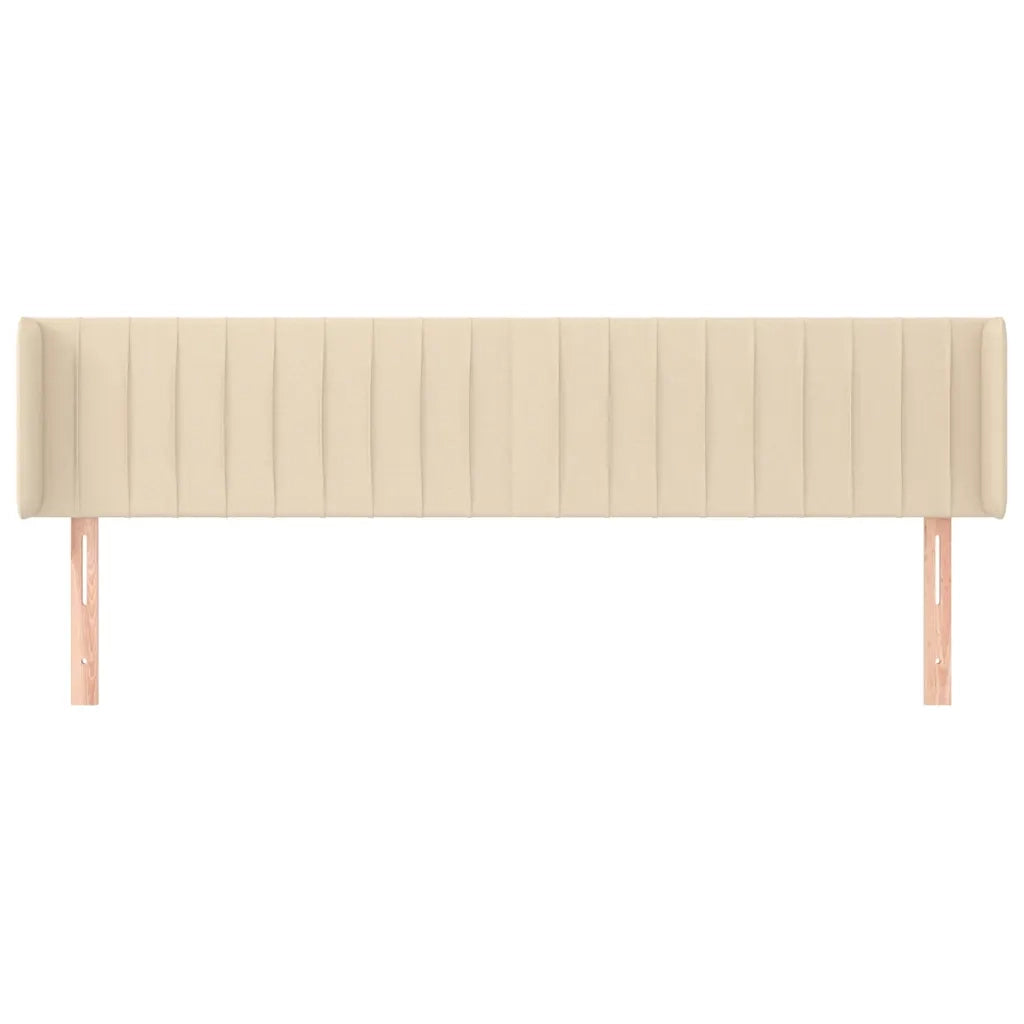 Testiera | Testata ad Orecchio Crema 163x16x78/88 cm in Tessuto