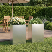 Vaso da giardino 2 pz Argento 50 x 30 x 75 cm Acciaio zincato 8005551