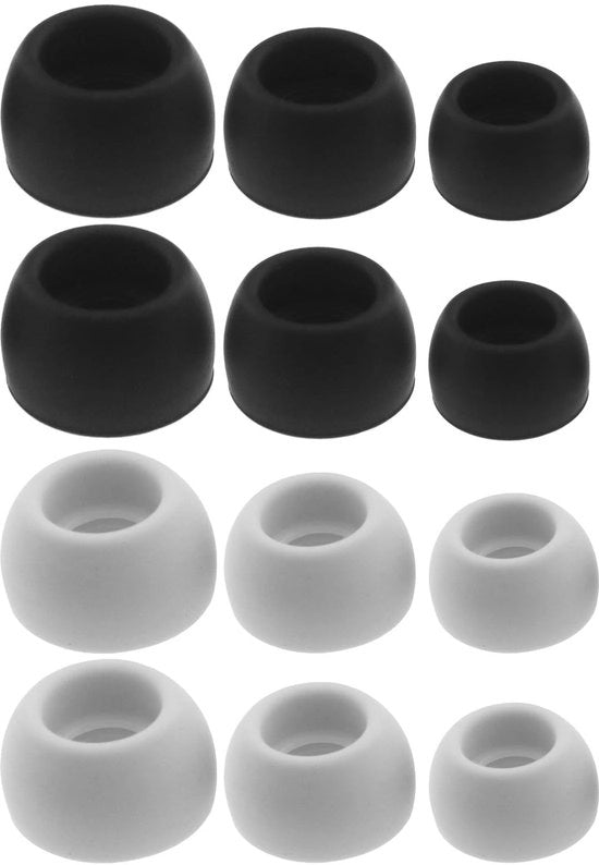 Orecchini in silicone - Compatibili con Galaxy Buds Pro - Molli e confortevoli - Nero e grigio - Adattamento perfetto - 6 paia inclusi
