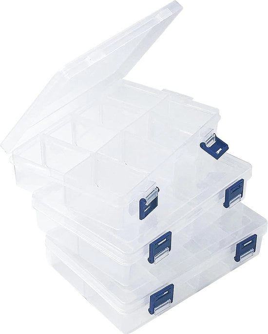 Cassetto di archiviazione trasparente con 3 cassette e 8 cassette intercambiabili