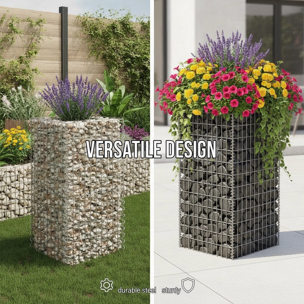 Gabion Raised Bed Steel 50x50x100 Cm