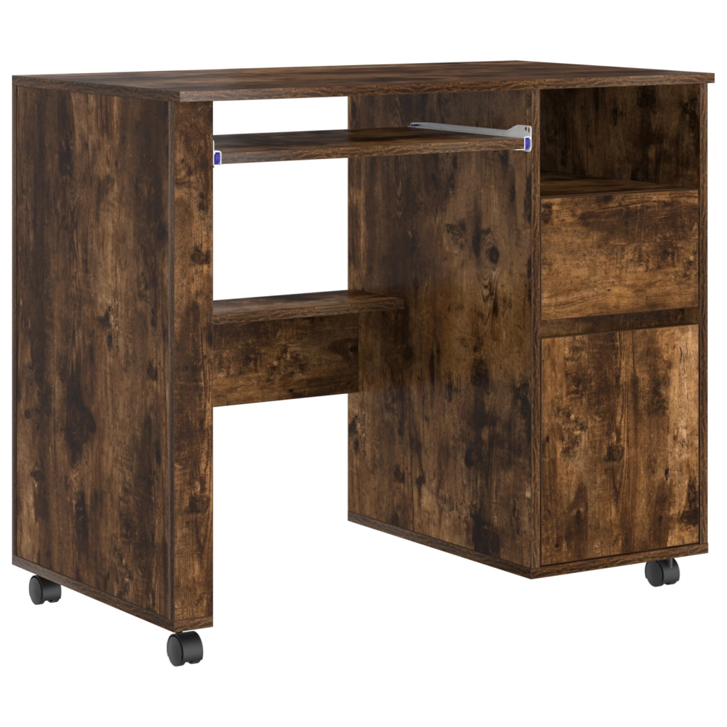 Scrivania per computer marrone Rovere affumicato Legno ingegnerizzato