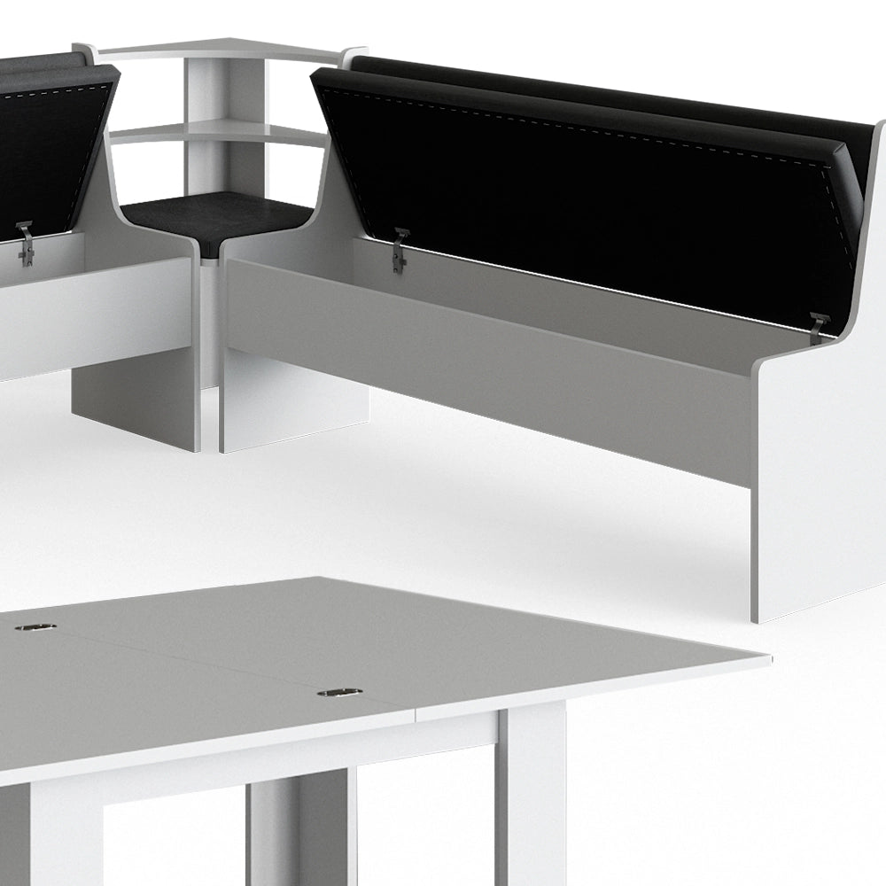 Vicco Gruppo panca ad angolo Bianco 210 x 41.5 cm con tavolo