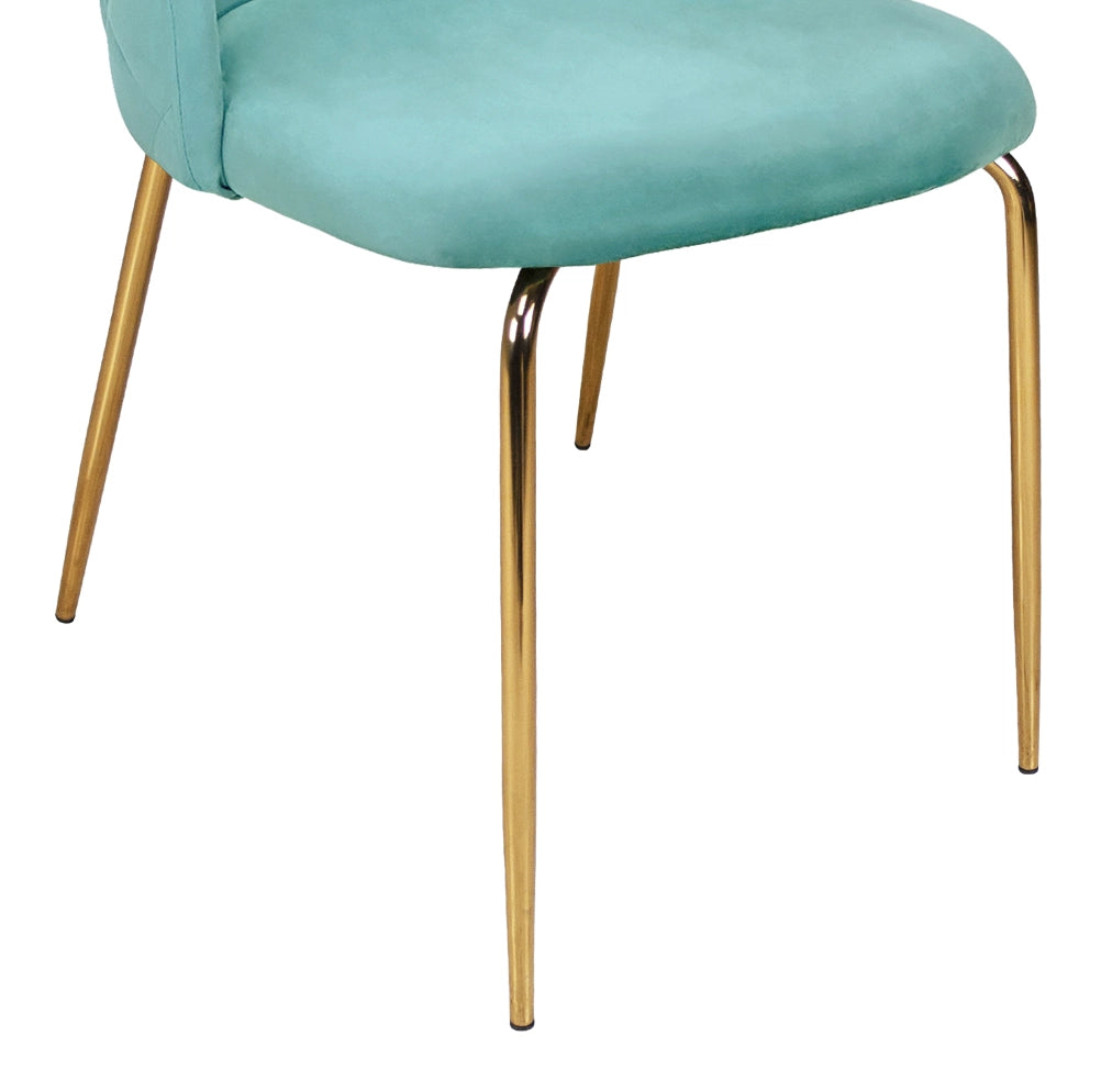 Sedia da pranzo imbottita in velluto verde tiffany (2 pz) - Nicole - SD20NIG