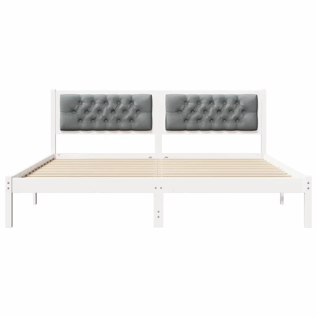 Struttura del letto Grigio chiaro 160 x 200 cm Pino massello