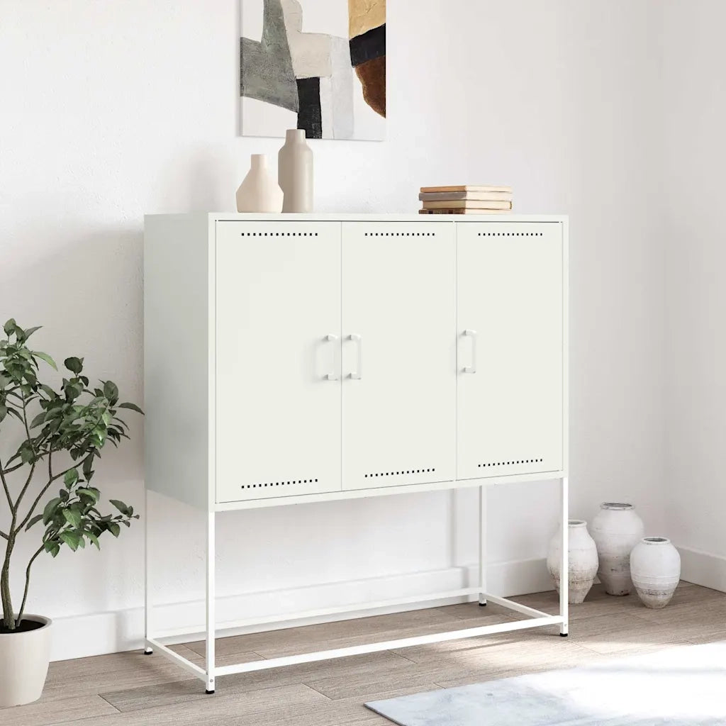 Credenza | Madia | Buffet da pranzo | Armadio da pranzo Bianca 100,5x39x107 cm in Acciaio
