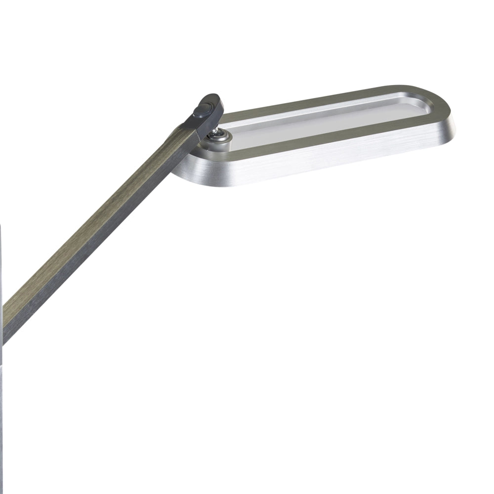 Lampada da terra LED materiale sintetico argento 144 cm altezza regolabile soggiorno camera da letto