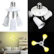Trade Shop - Portalampada Sdoppiatore E27 Adattatore Con 3 Ingressi Attacco Lampadina 3 In 1 -