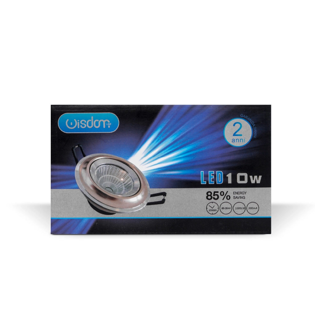Faretto da incasso orientabile dorato 10w 3000K luce calda