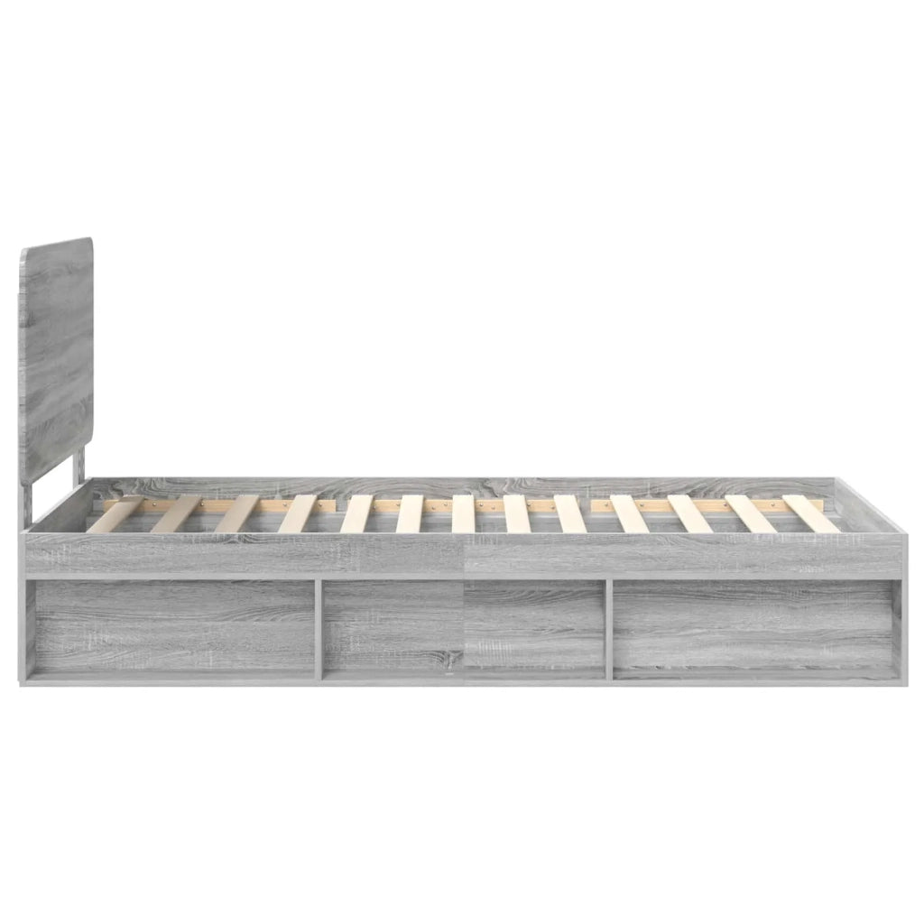 Struttura del letto Grigio Sonoma 100 x 200 cm Pino massello 3412529
