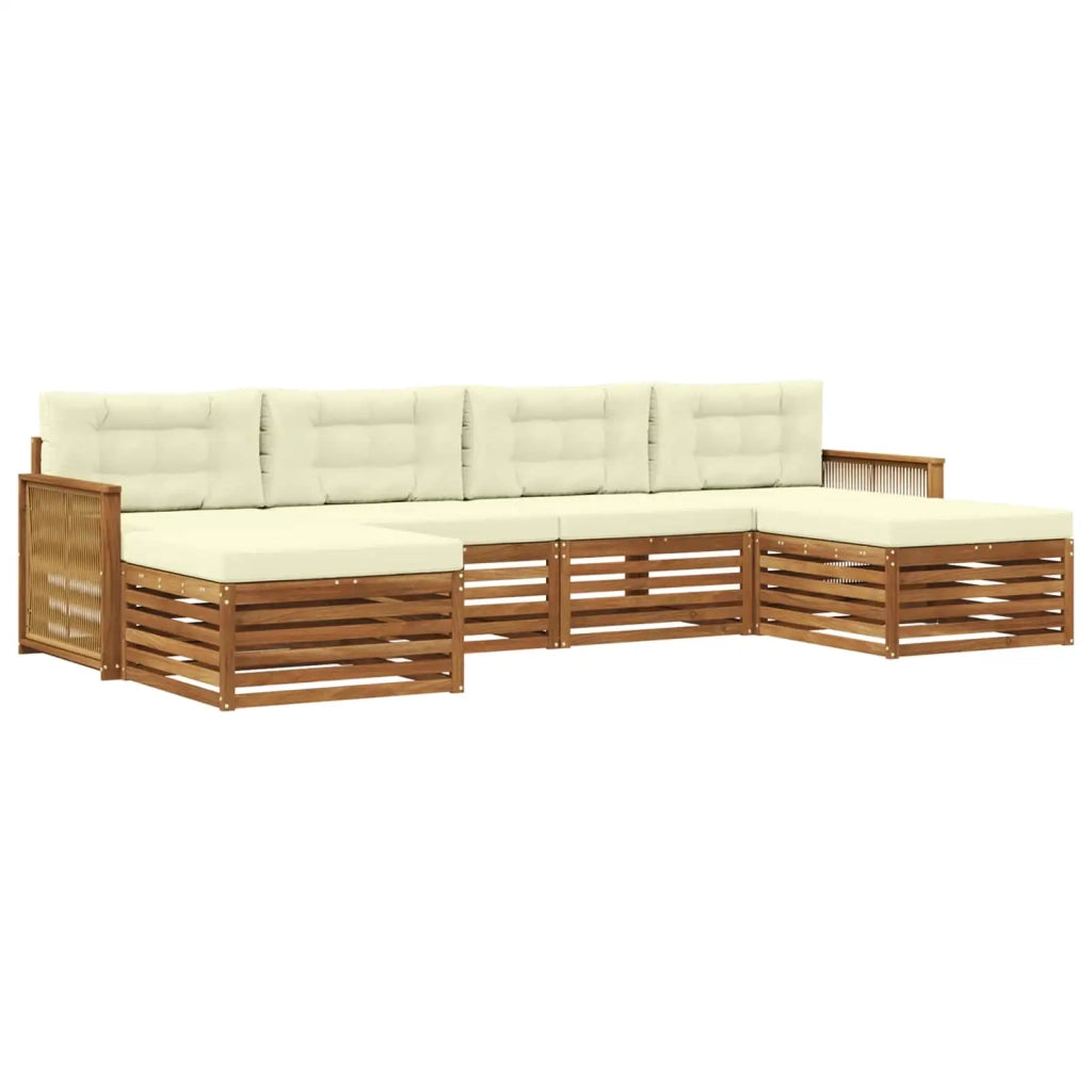 Set divani con cuscino 6 pcs Legno di Acacia Massello