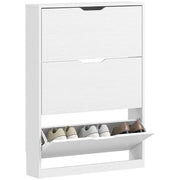 Armadio per scarpe con 3 cassetti ¨C zephmum ¨C bianco, 80x17x108 cm