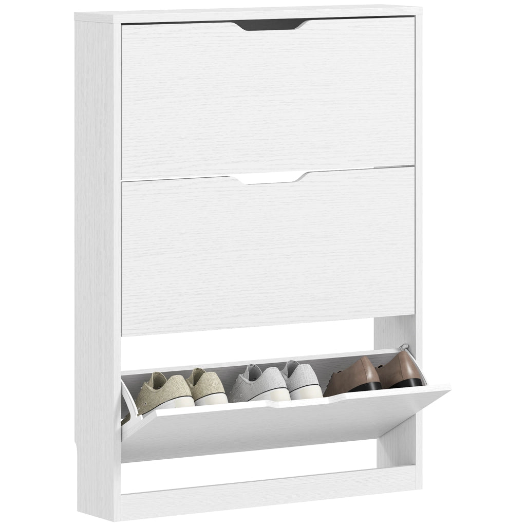 Armadio per scarpe con 3 cassetti ¨C zephmum ¨C bianco, 80x17x108 cm