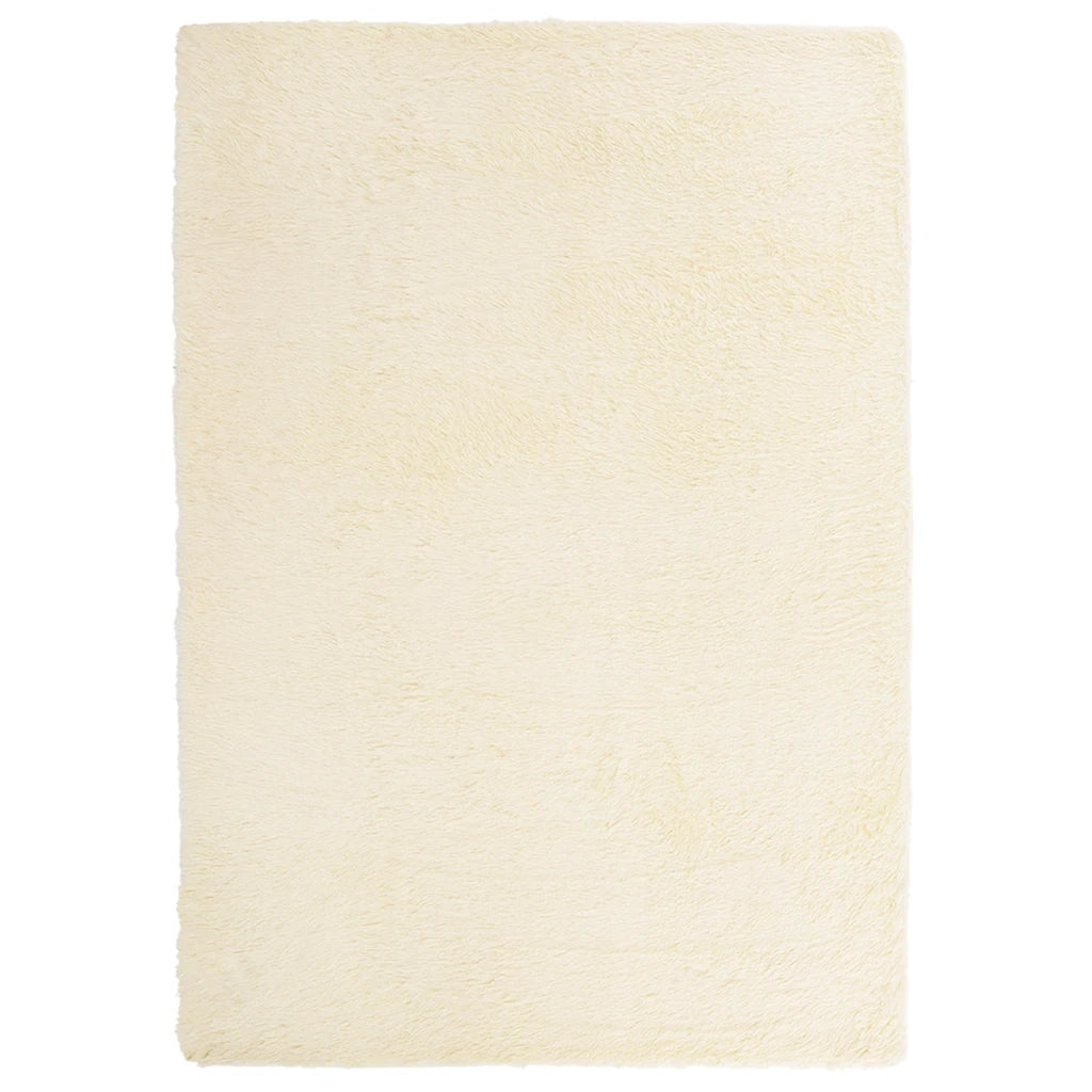 Tappeto Shaggy a Pelo Lungo NAVARRA Crema 240x340 cm poliestere