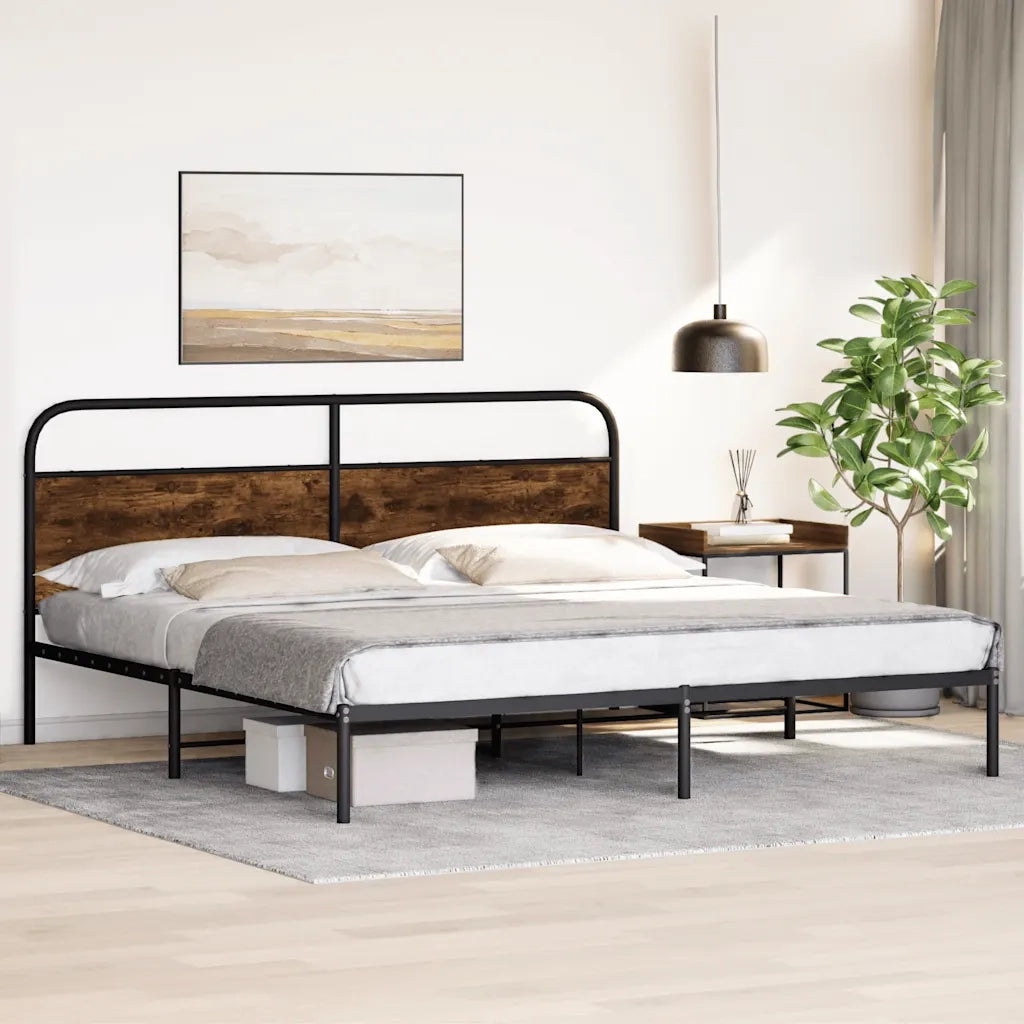 Giroletto senza Materaso in Metallo Rovere Fumo 193x203 cm 3318632