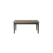 Tavolino basso ASSIA – Rettangolare 110x60 cm – Verde e rovere – Stile classico chic