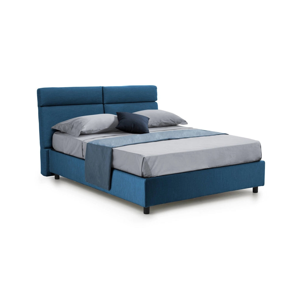 Letto Matrimoniale Annus, Letto Matrimoniale Materasso Incluso Made in Italy, blu