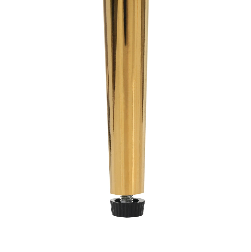 Set di 6 sedie da pranzo con supporto lombare in velluto beige e oro