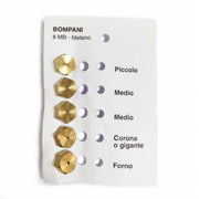 SERIE 5PZ UGELLI SPRUZZI GAS METANO PASSO 8MB PER CUCINE E FORNELLI - UNIVERSALE