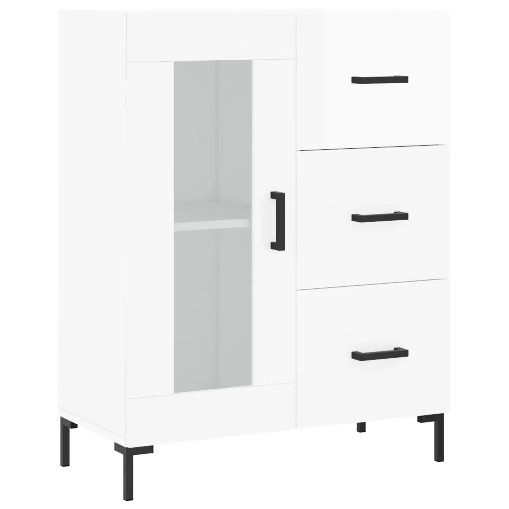 Credenza 69,5x34x90 cm in Legno Multistrato Bianco Lucido 828046