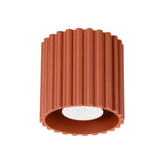 Spot soffitto VISTAO rigato tondo ocra rossa GU10 10cm