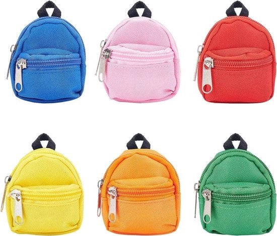Borsa per bambole - Mini - Carina - 7,4x6,4 cm - Decorazione per bambole - 10-40 cm bambole - 6 pezzi