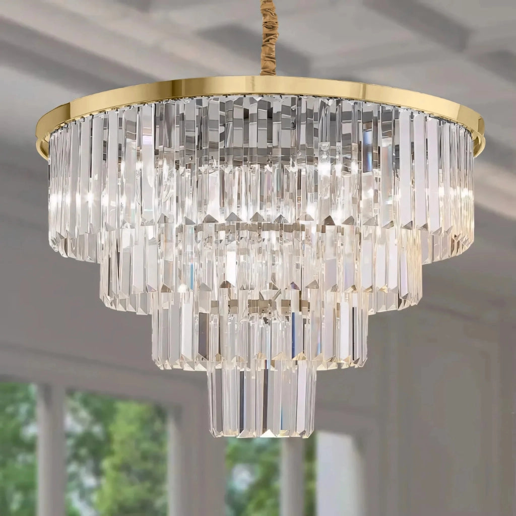Lampadario A Sospensione In Cristallo Da Soffitto APP1533-6CP4 Oro