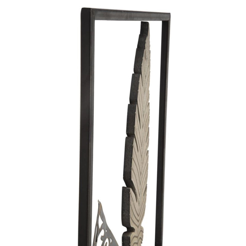 Pannello In Ferro E Legno Foglie -a- cm 30,5x1,90x91