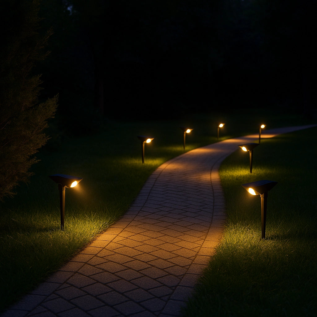 Faretto LED con Pannello Solare da Giardino con Picchetto 3000K, 180 Lumen, IP65, Orientabile 90° – Luce Calda per Esterni, sensore crepuscolare