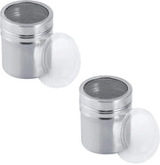 Due shaker in acciaio inossidabile, shaker poedersuiker con coperchio frantumapolvere, shaker cappuccino, shaker poeder, shaker poedersuiker, shaker set mele per cacao, koffie, cioccolato, zucchero, sale.