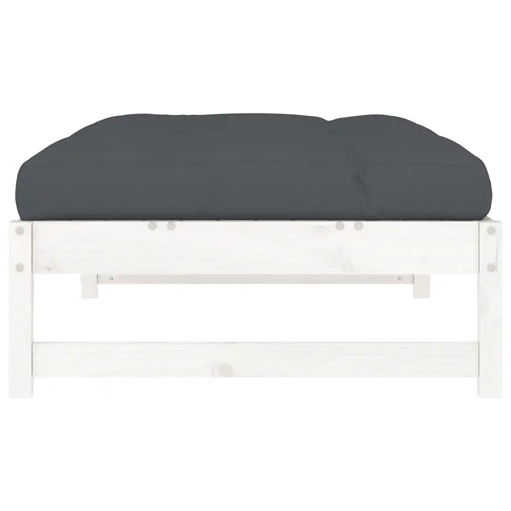Sedia da giardino-Poggiapiedi da Giardino 120x80 cm Legno Massello di Pino Bianco 797004