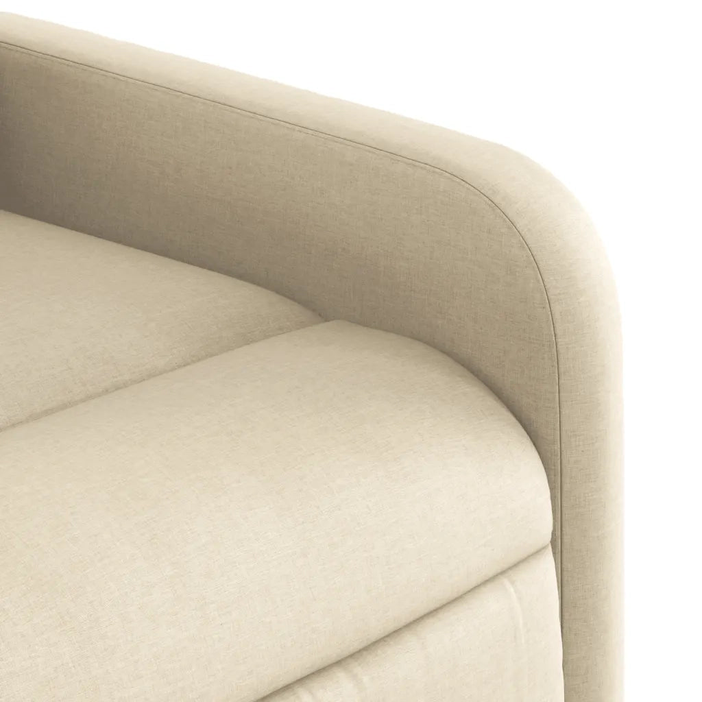 Poltrona Massaggiante | Sedia Relax Reclinabile Crema in Tessuto
