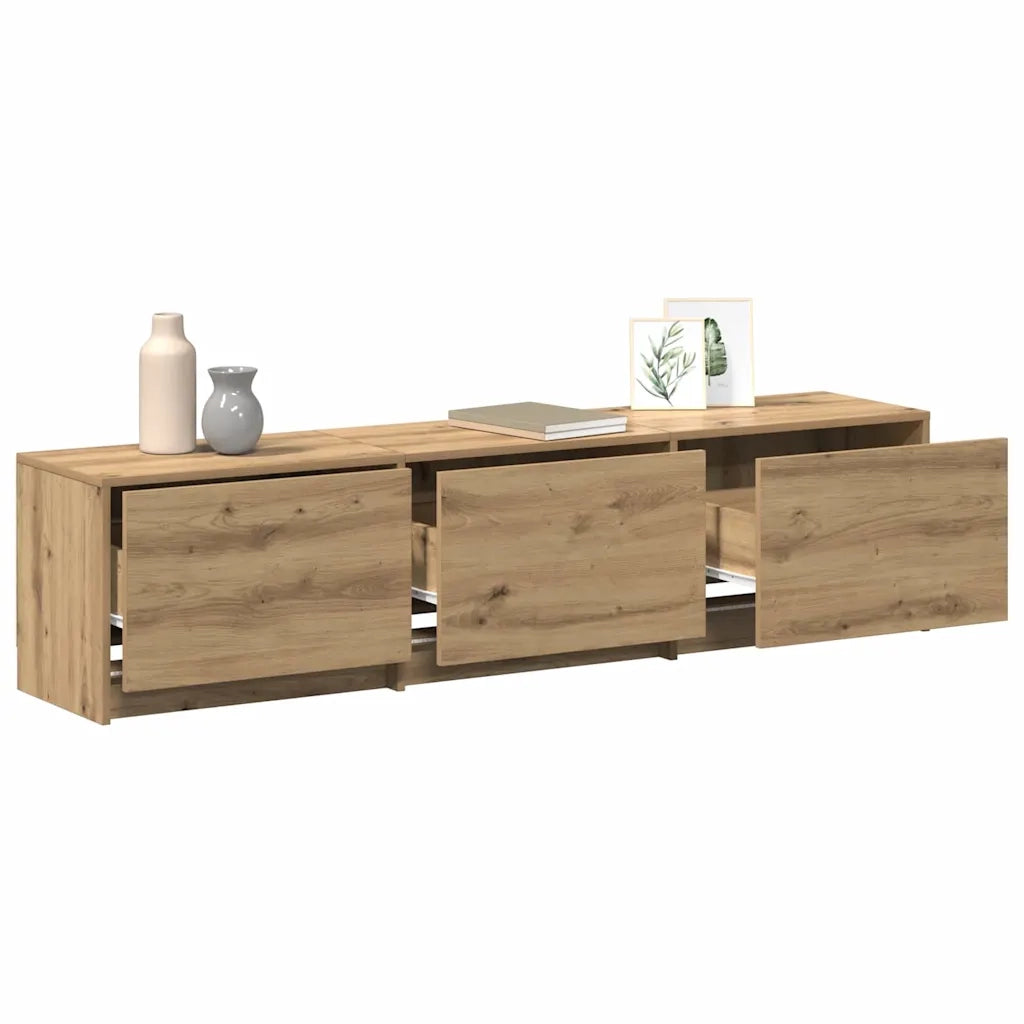 Mobile TV con LED Rovere Artigianale 165 x 34 x 40 cm 3418720