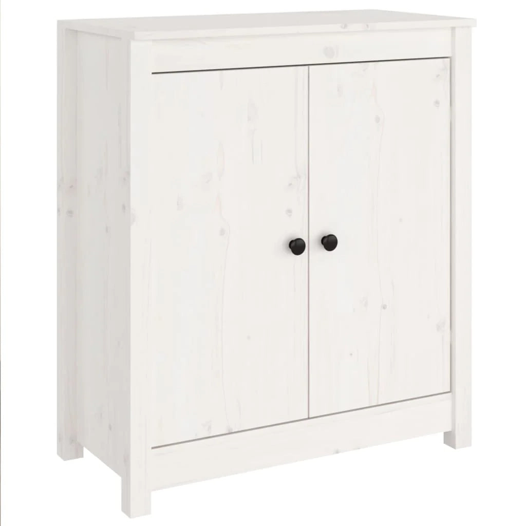 Buffet credenza cassettiera armadio mobile contenitore organizer per cucina soggiorno salotti set da 2 70 x 35 x 80 cm legno massello di pino bianco 02_0036684