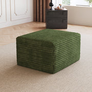 Pouf modulare con seduta morbida, senza montaggio, in tessuto, Verde