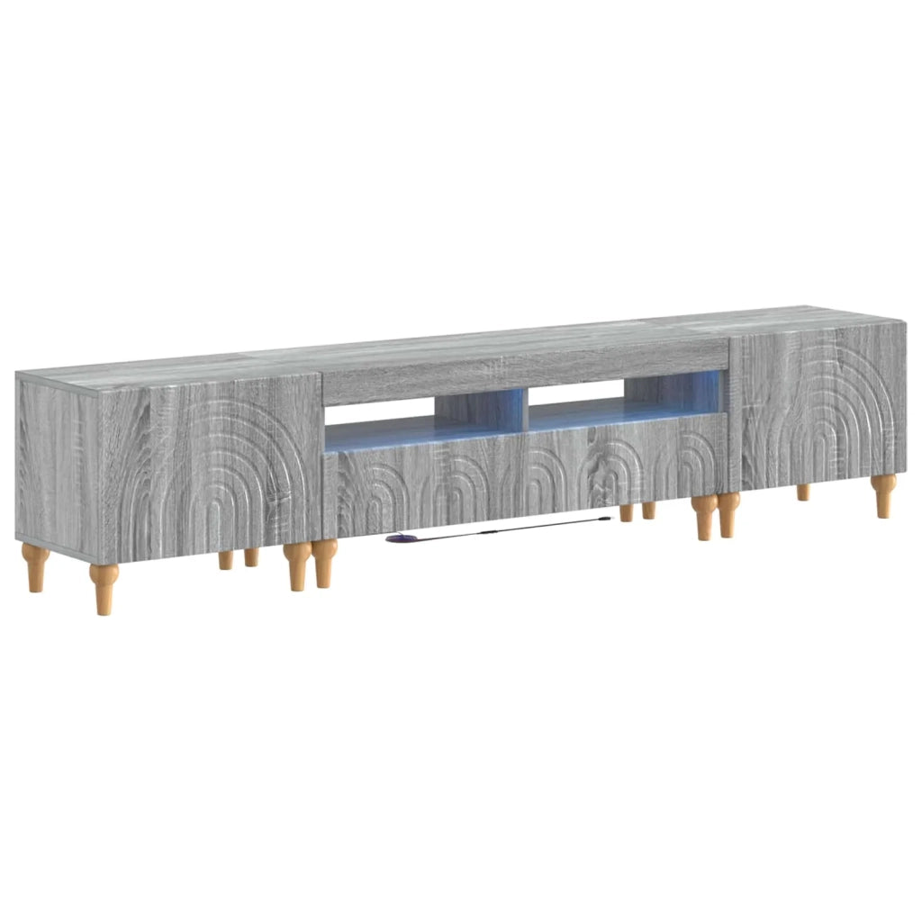Mobile TV LED a 3 pezzi Sonoma grigio Legno ingegnerizzato 3416505