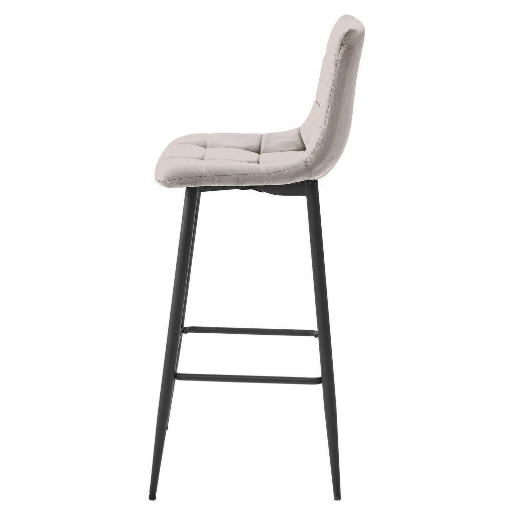 Sgabello da bar VALORA TEOTO - Velluto beige scuro con gambe nere CODICE 3955