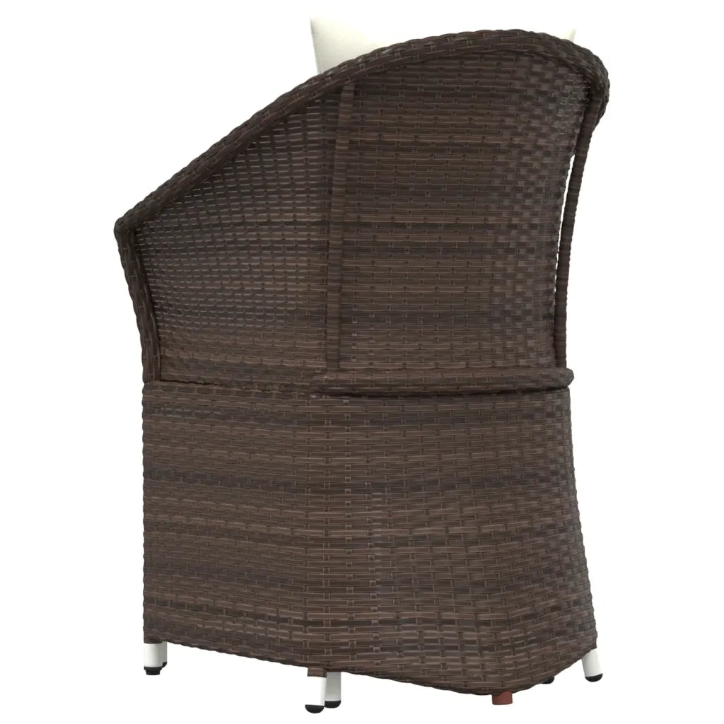Set Divani da Giardino 2 pz con Cuscini in Polyrattan Marrone 319683