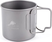 Tazza da Campeggio in Titanio da 375ml - Tazza Ultraleggera per Caffè e Tè per Servizi di Campeggio Esterno