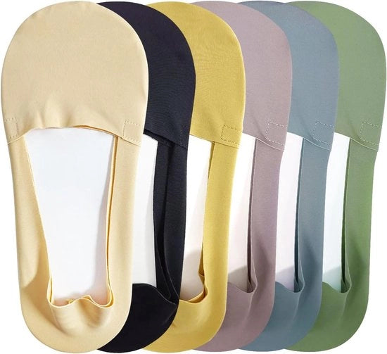 Sokker senza mostrare per donne - Stivali bassi senza slittamento con tomaia bassa 6 paia - Misura 4-7 (Multicolore)