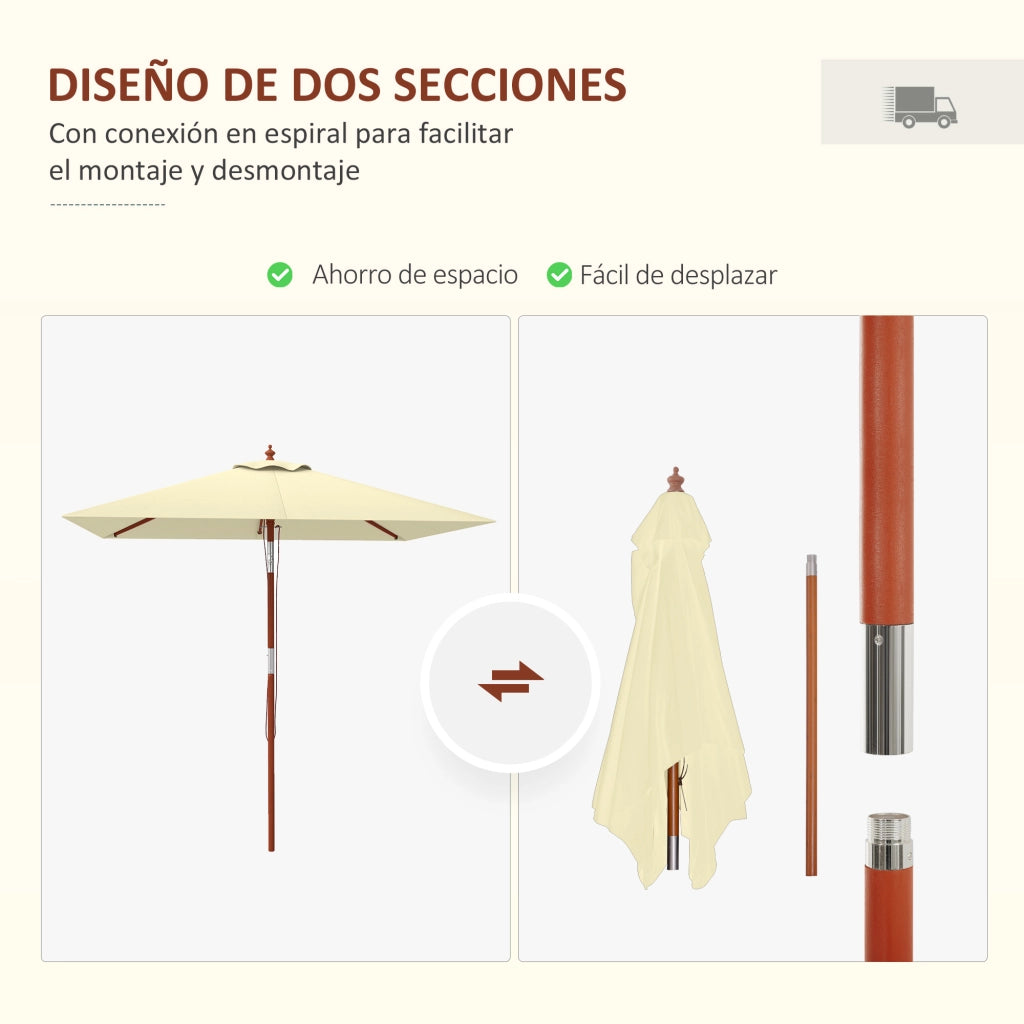 Tenda da sole rettangolare 200x150x235 cm inclinabile ¨C zephmum ¨C beige