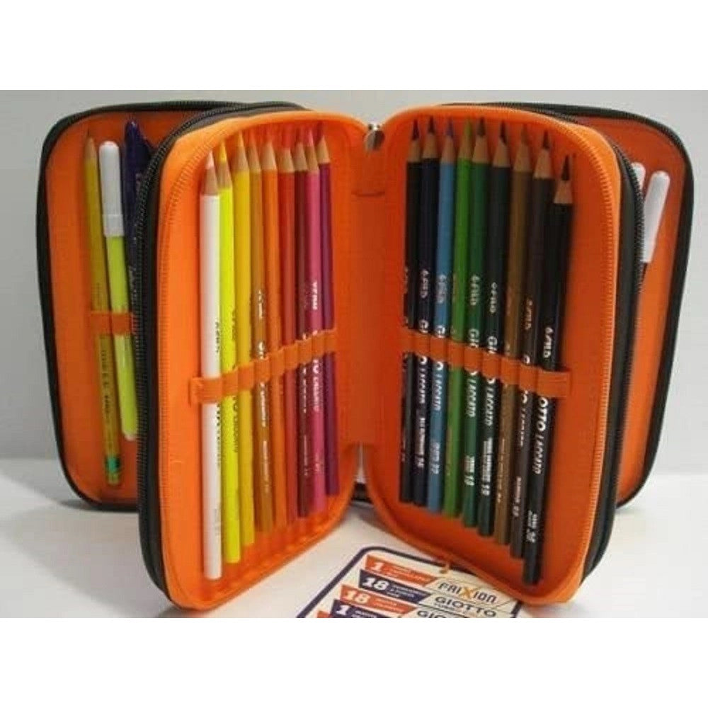 Trade Shop - Astuccio Scuola Panini Wwf For Living Planet 3 Piani Chiusura A Zip Pieno Leone -