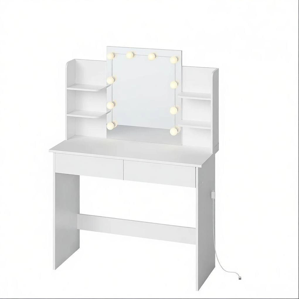 Tavolo da trucco con specchio LED e ampio spazio contenitivo
