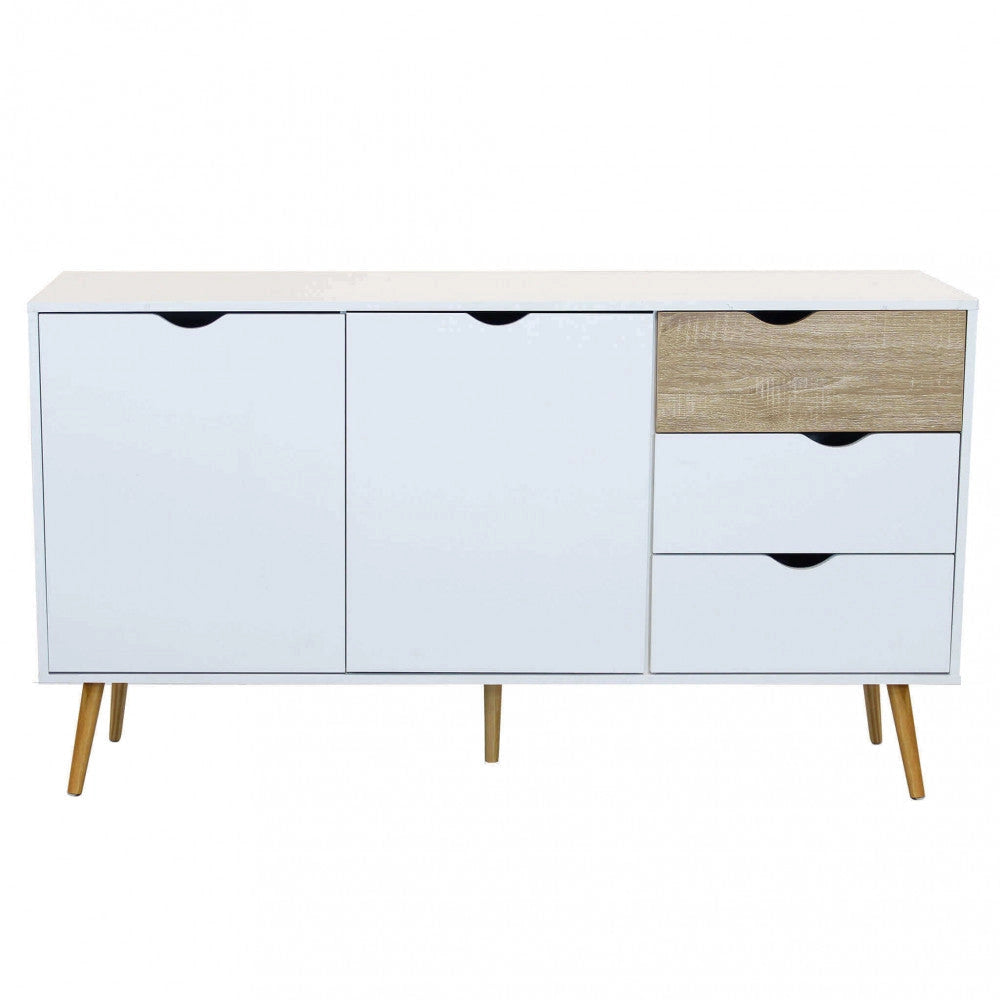 Mobile Bradley 147x39x82 h cm in Legno Bianco
